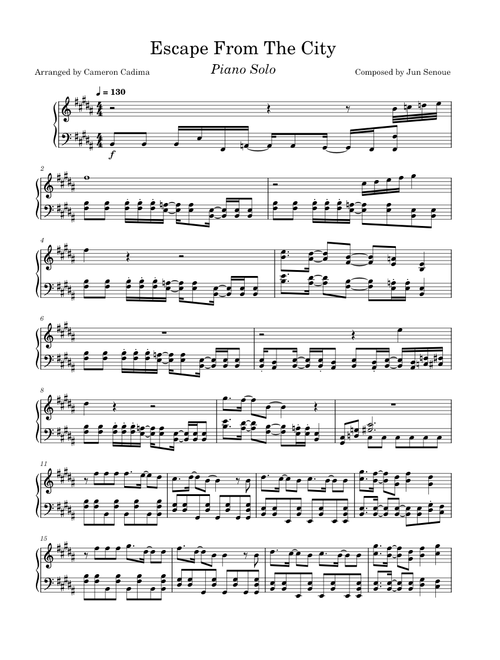 Escape From The City - Sonic Adventure 2 (Piano Solo)