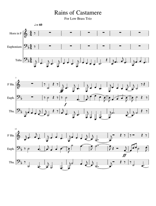 Rains of Castamere (Low Brass Trio)