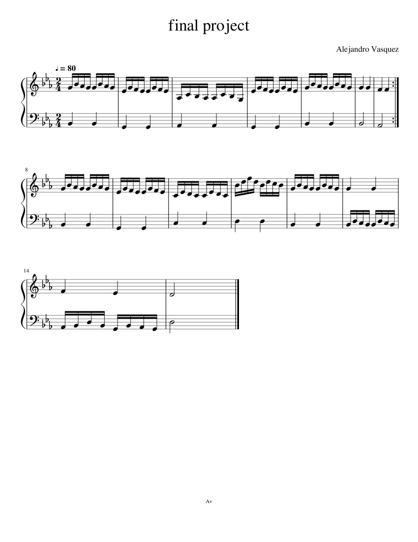 FINAL PROJECT Sheet music for Piano (Solo) Easy | Musescore.com
