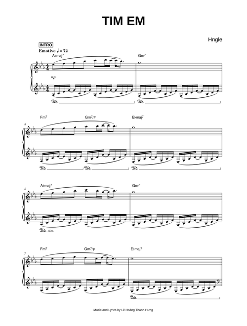 Tìm Em [Tim Em] - Hngle (Piano)