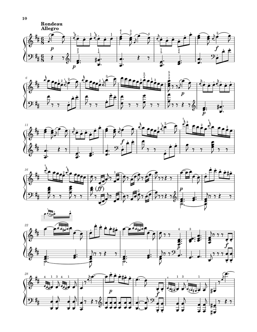 Sonata No. 9, 3rd Movement K. 311 Sheet music for Piano Sonata No. 9, 3rd Movement K. 311 Sheet music for Piano