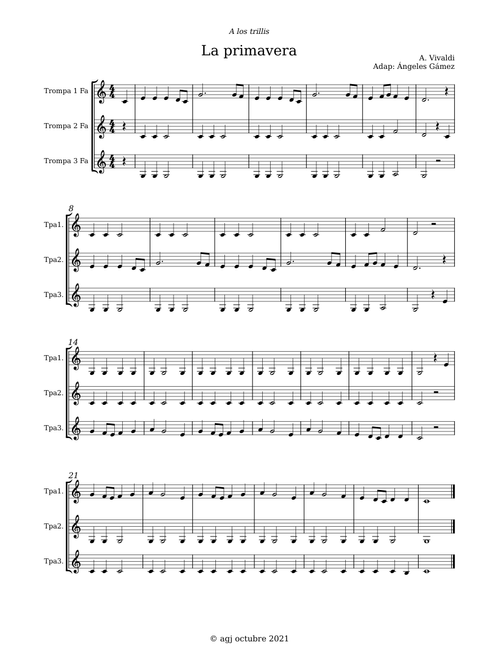 La Primavera – Antonio Vivaldi 3 trompas elemental