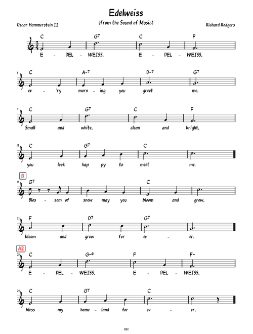 Edelweiss (Lead sheet with lyrics )