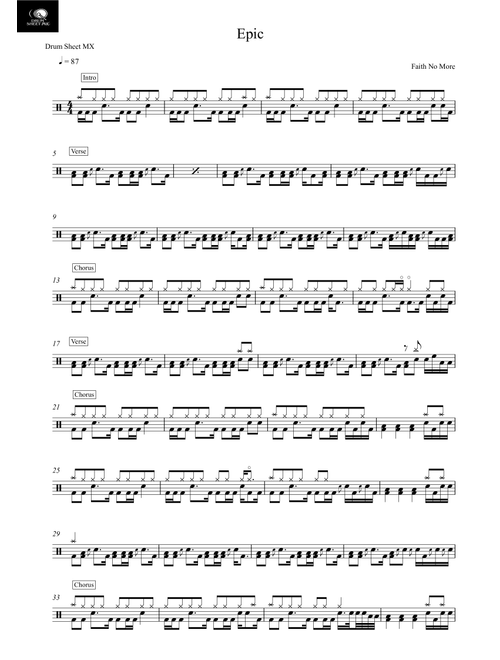 Epic (Arr. Drum Sheet MX) - Faith No More (Drums)