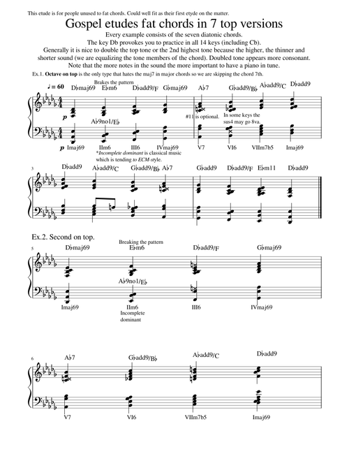 Gospel etudes fat chords seven versions
