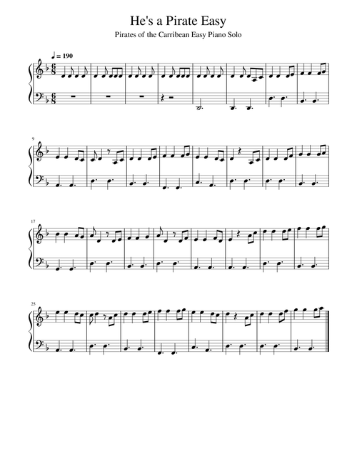 Pirates of the caribbean - hes a pirate – Misc Soundtrack He's a Pirate Easy
