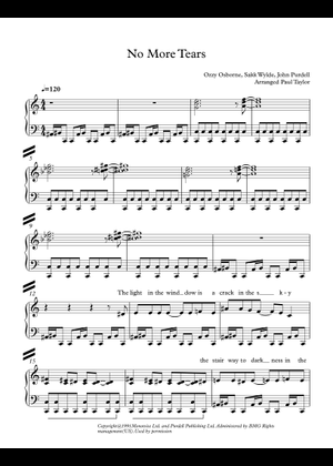 No more tears – Ozzy Osbourne Sheet Music for Drum group (Solo