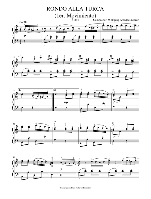 RONDO ALLA TURCA 1er. Mov.
