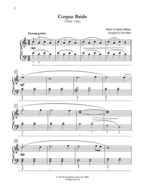 Corpse Bride (Main Title) (arr. Carol Matz) - Danny Elfman (Big Note Piano)