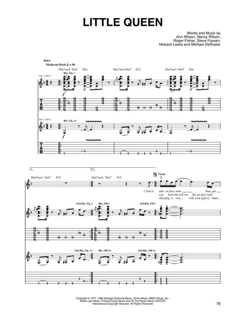 Play Official version of Little queen Sheet Music by Heart for