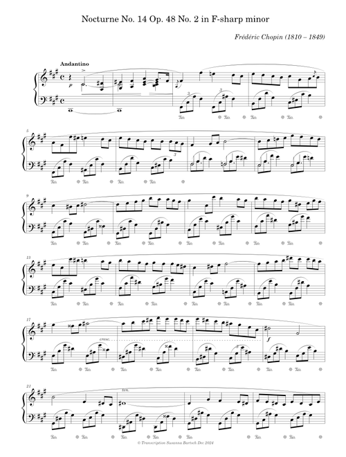 Nocturne No. 14 Op. 48 No. 2 in F-sharp minor — Frédéric Chopin
