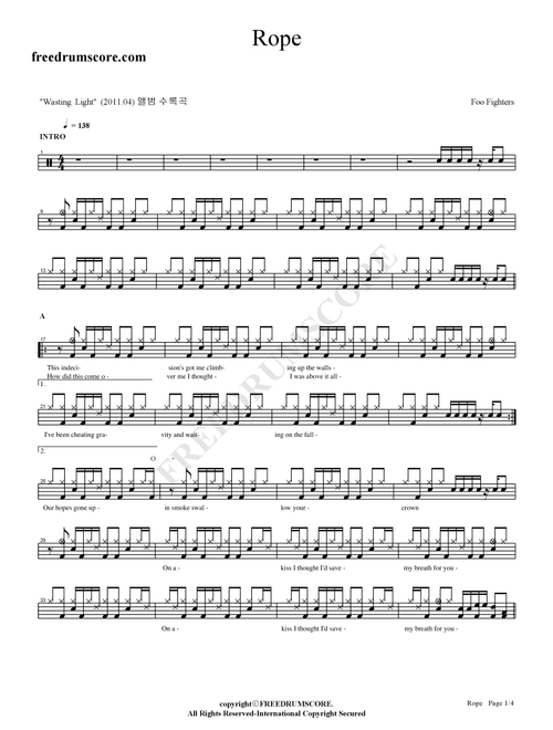 Rope (Arr. COPYDRUM) - Foo Fighters (Drums)