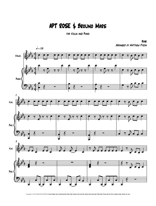 Apt. (Arr. Matthew pyeon) - Rose/bruno Mars (Violin and Piano)