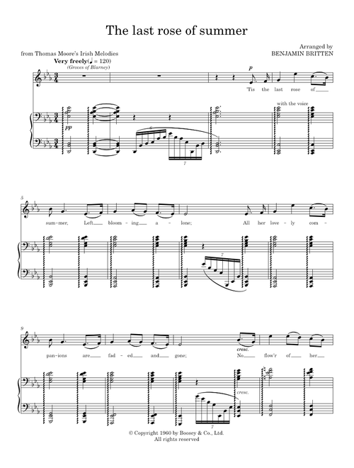 The Last Rose of Summer - Heinrich Wilhelm Ernst (Piano Vocal)