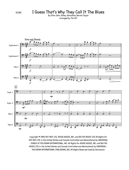 I Guess That's Why They Call It The Blues (Arr. Tim Olt) - Elton John (Brass Ensemble)