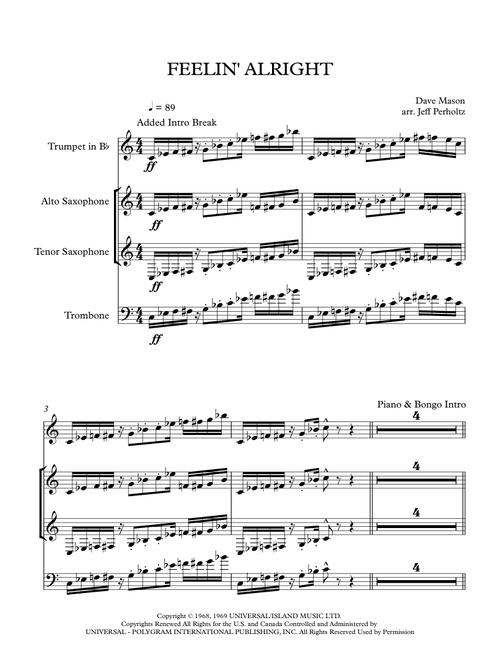 Feelin' Alright (Arr. Jeff Perholtz) - Joe Cocker (Large Ensemble)