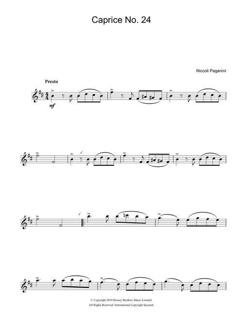 Caprice No. 24 - Niccolo Paganini (Alto Sax Solo)