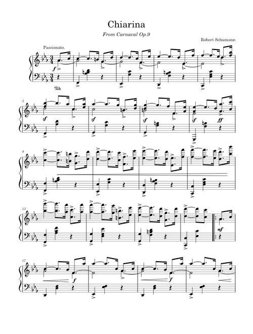 Chiarina, from Carnaval Op. 9 – Robert Schumann