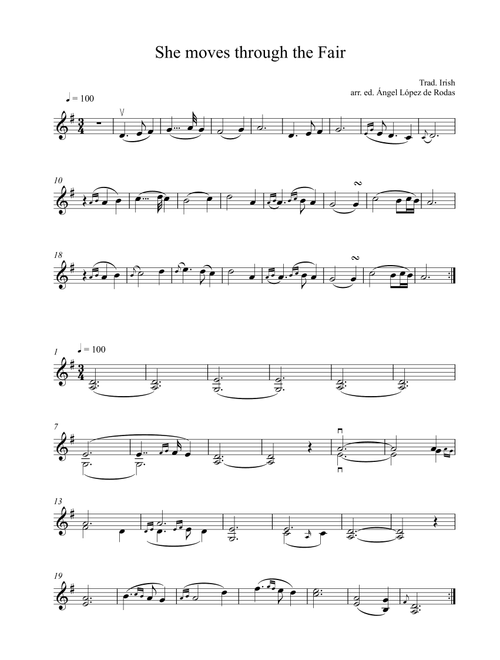 She moves through the fair (Arr. Ángel López de Rodas) - Trad Irish (Violin Duet)