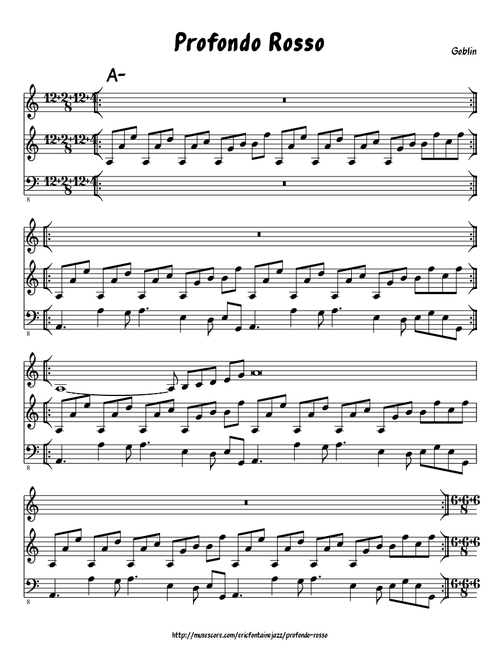 "Profondo Rosso" aka "Deep Red" (movie theme score by Goblin)