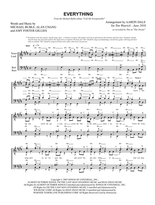 Everything (Arr. Aaron Dale) - Michael Buble (Barbershop Quartet)
