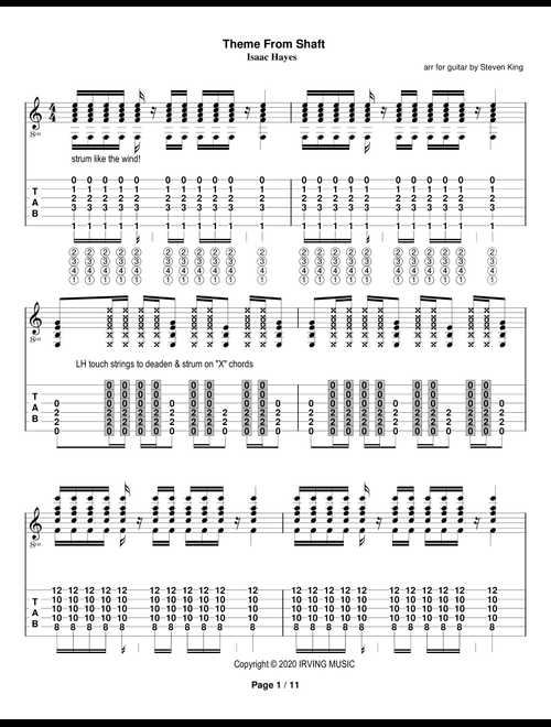 Theme From Shaft (Arr. Steven King) - Isaac Hayes (Solo Guitar)