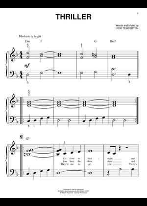 Play Official version of Thriller Sheet Music by Michael Jackson