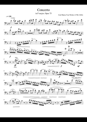 Bassoon Concerto in F major, Op.75 - Carl Maria von Weber Sheet