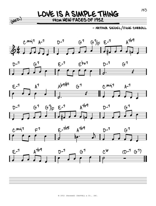 Love Is A Simple Thing - June Carroll, Arthur Siegel (Real Book - Melody-Chords)
