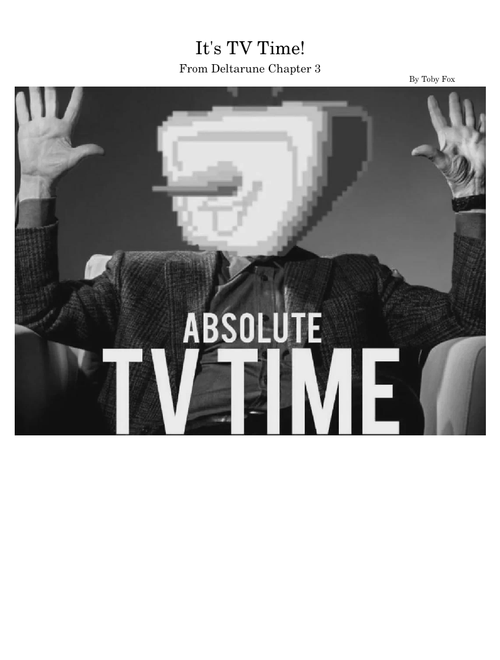 It's TV Time! – Toby Fox | Deltarune Chapter 3 OST