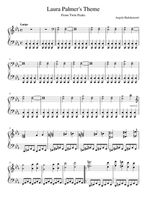 Twin Peaks Theme Sheet Music for Piano (Solo) easy | MuseScore.com