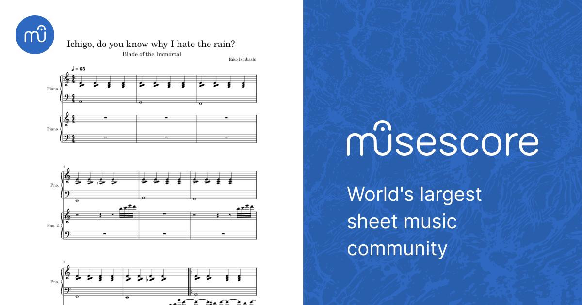 Ichigo, do you know why I hate the rain? Sheet music for Piano (Piano