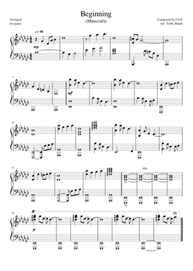 Free Beginning by C418 sheet music | Download PDF or print on
