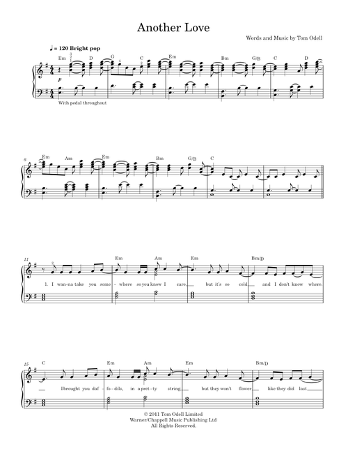Another love - Tom Odell (Piano-Voice-Guitar)