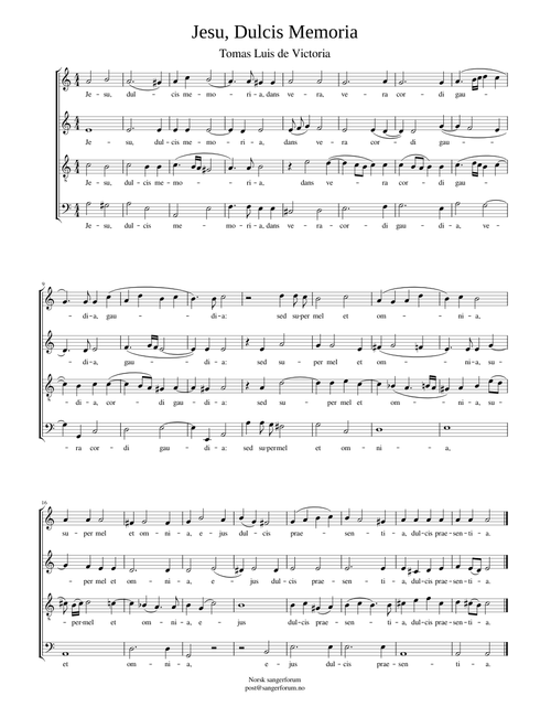 Jesu, Dulcis Memoria (Victoria) SATB