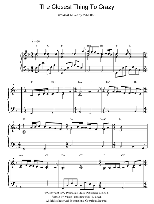 The Closest Thing To Crazy - Katie Melua (Piano Solo)