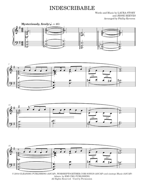 Indescribable - Chris Tomlin (Piano Solo)