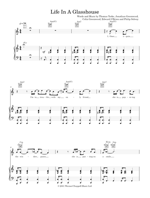 Life in a glasshouse - Radiohead (Piano-Voice-Guitar)