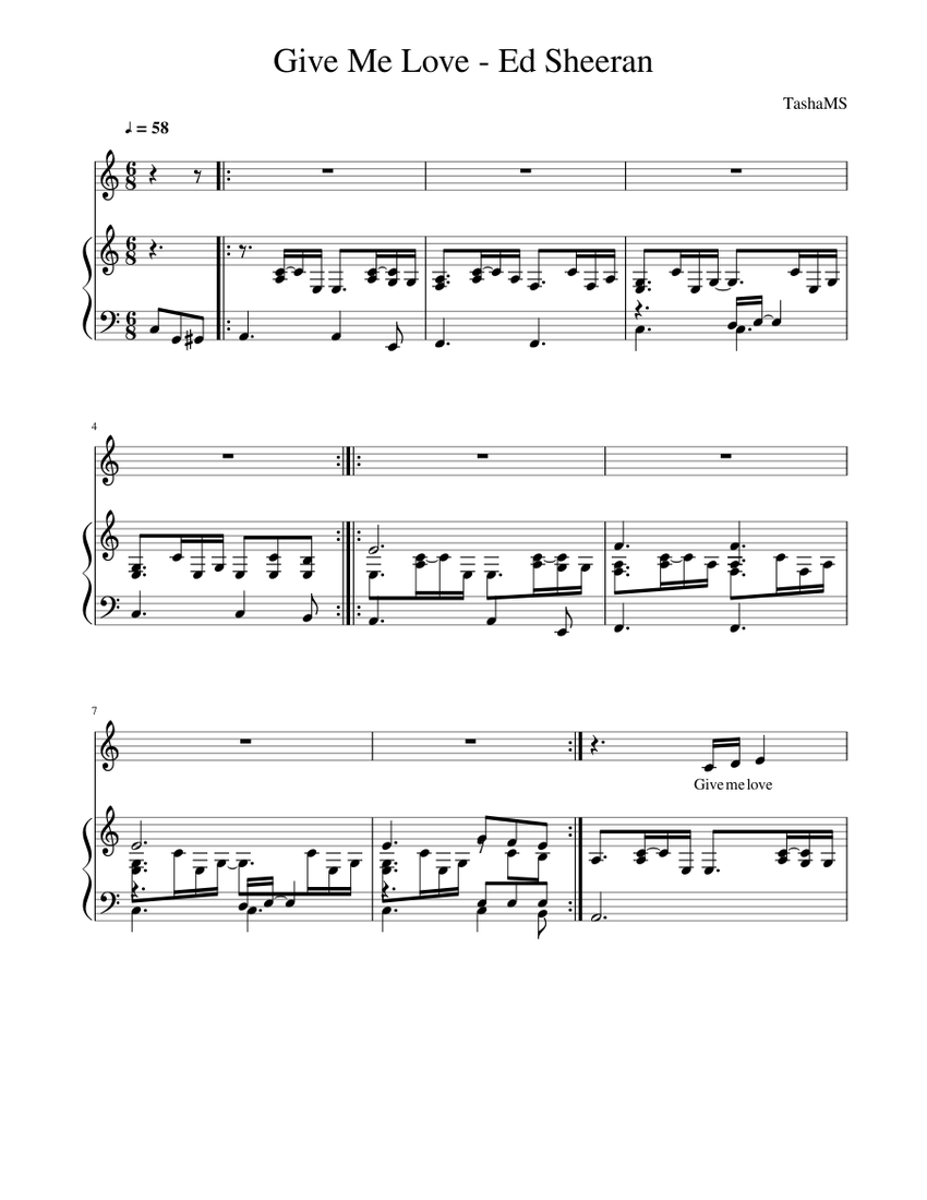 Give Me Love Ed Sheeran Sheet music for Piano (Solo)