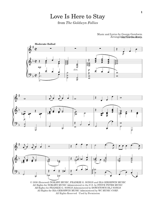 Love Is Here To Stay (from The Goldwyn Follies) (Arr. Celeste Avery) - Ira Gershwin, George Gershwin (Clarinet and Piano)