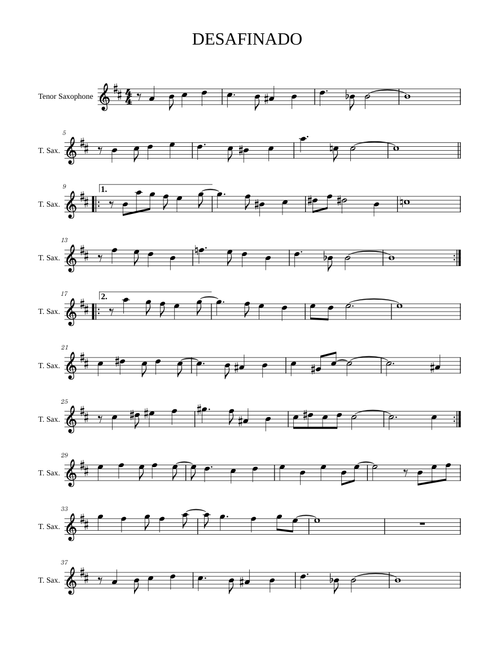 Desafinado – Antônio Carlos Jobim Alto Sax