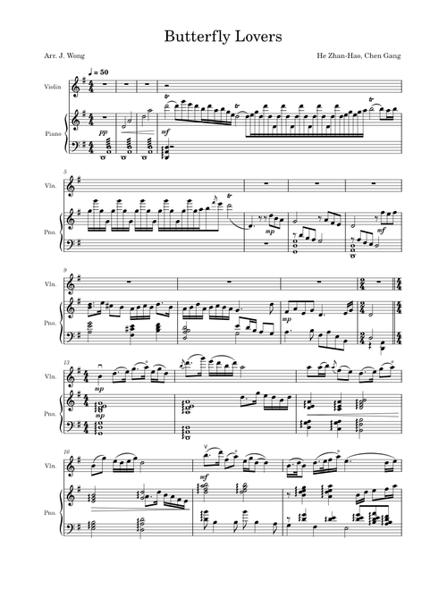 梁祝 – 何占豪、陈钢 梁祝 – 陈钢, 何占豪 - Butterfly Lovers Violin Concerto
