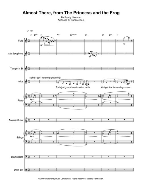 Almost There, from The Princess and the Frog (Arr. Tunescribers) - Randy Newman (Large Ensemble)