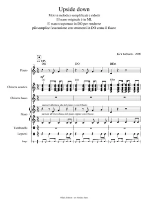 Upside down - Jack Johnson Sheet Music for Soprano, Alto Upside down - Jack Johnson Sheet Music for Soprano, Alto