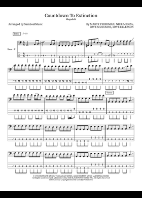 Free Countdown To Extinction by Megadeth sheet music | Download
