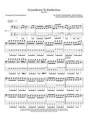 MEGADETH countdown to extinction 楽譜 Countdown to extinction - Megadeth Sheet Music for Guitar