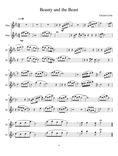 Beauty and the Beast Flute Duet