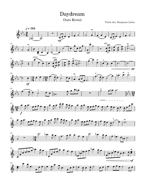 Daydream – Ouro Kronii Violin Arrangement