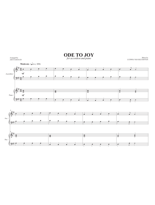 Ode to Joy (Arr. Art.o Artaud) - Ludwig van Beethoven (Instrumental Duet)