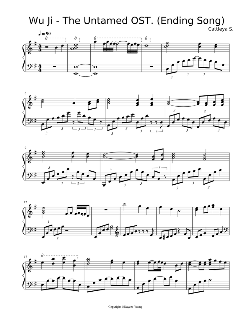 Wu Ji The Untamed OST. Ending Song Sheet music for Piano (Solo